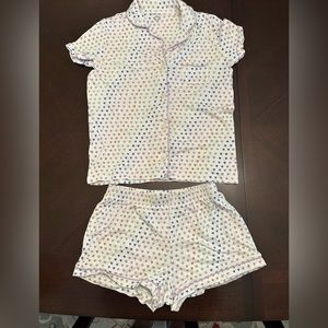 Roller Rabbit XS pajama set. White w/multi color hearts